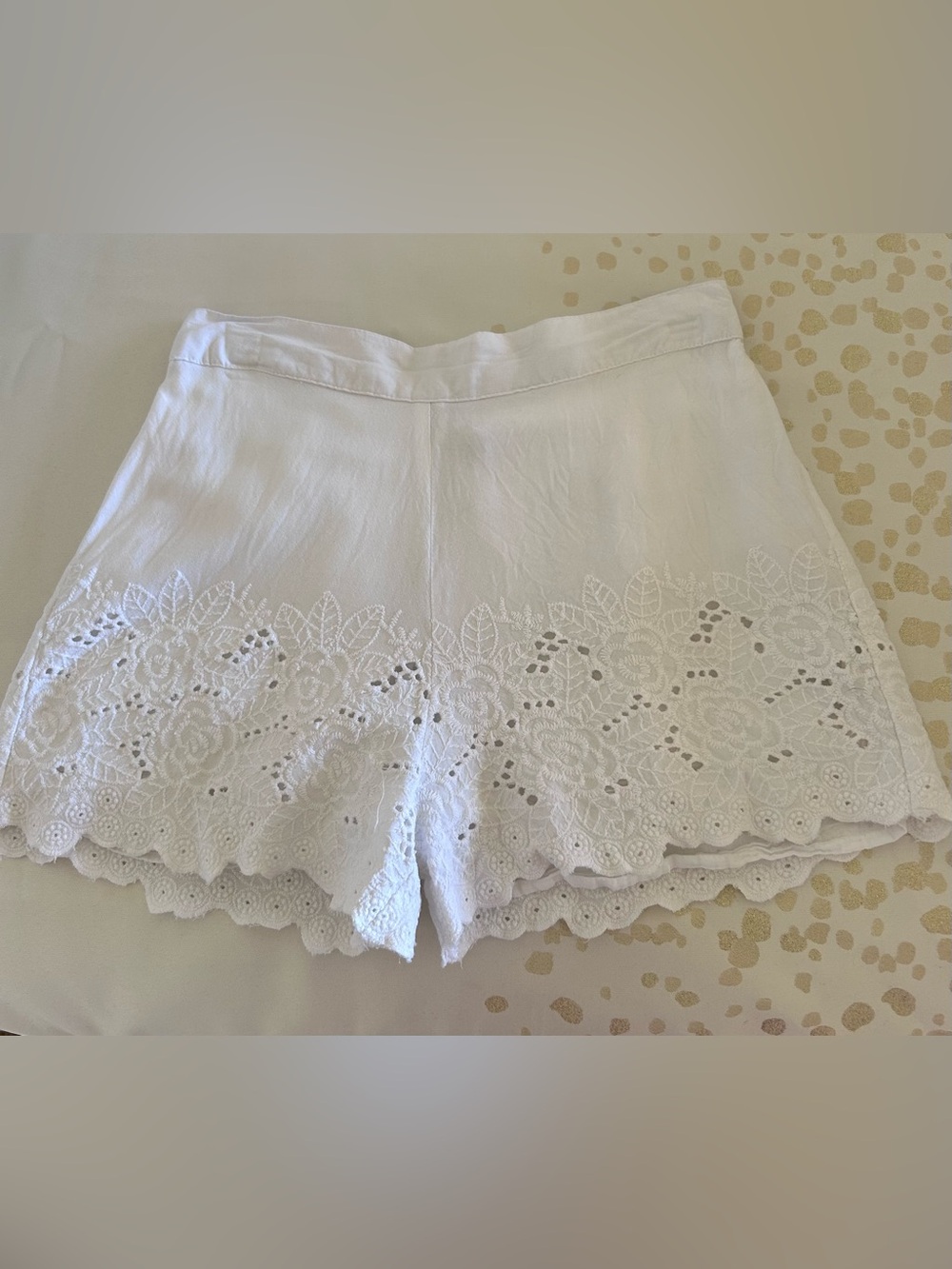 White Eyelet Lace Women’s Shorts